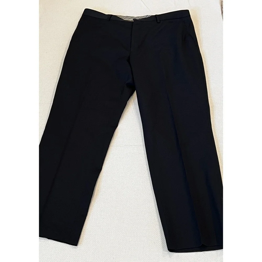 Banana Republic Tailored Fit Mens‎ Dark Charcoal Wool Blend Dress Pants 35x30